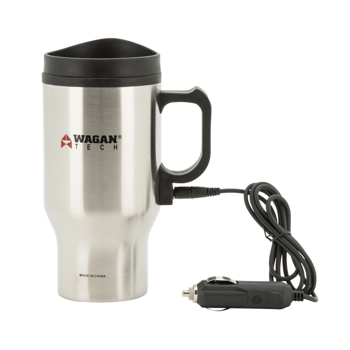Wagan 12V Car Travel Mug Silver and Black 19oz WAGAN All Brands